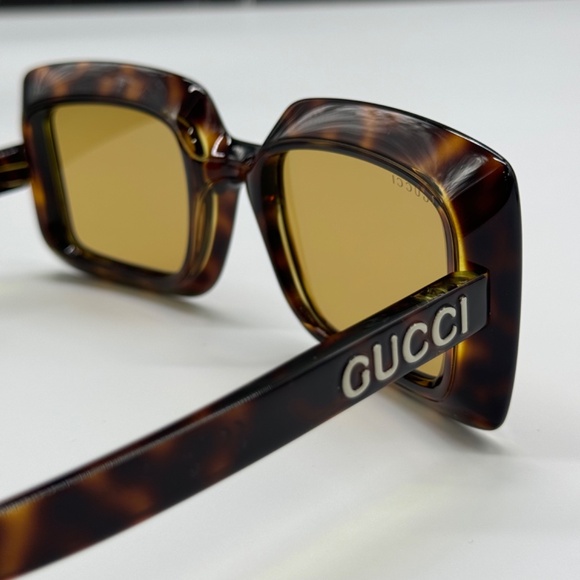 NEW GG1718S 002 GUCCI HAVANA YELLOW SQUARE WOMEN GUCCI SUNGLASSES - Picture 7 of 11